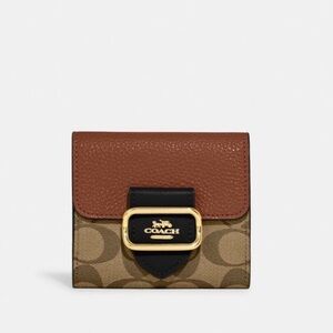NWT Coach Small Morgan Wallet In Colorblock Signature Canvas